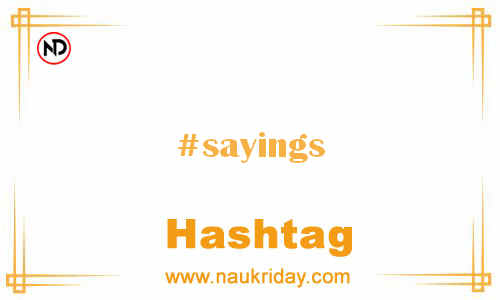 SAYINGS Hashtag for Facebook