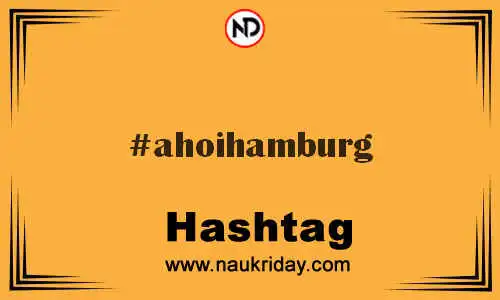 AHOIHAMBURG Hashtag for Twitter