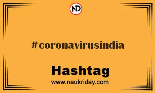 CORONAVIRUSINDIA Hashtag for Twitter