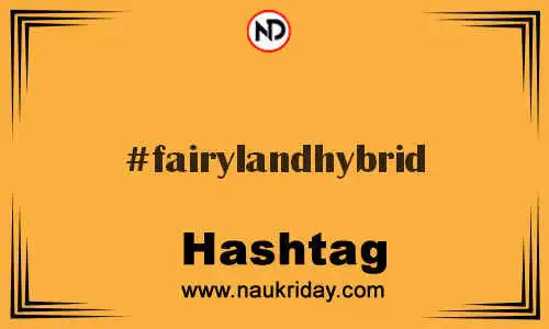 FAIRYLANDHYBRID Hashtag for Twitter