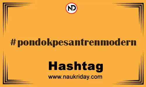 PONDOKPESANTRENMODERN Hashtag for Twitter