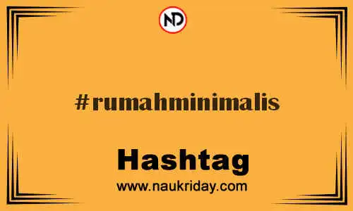 RUMAHMINIMALIS Hashtag for Twitter