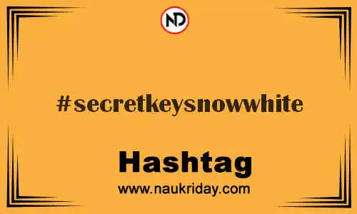 SECRETKEYSNOWWHITE Hashtag for Twitter