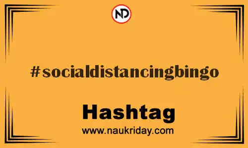 SOCIALDISTANCINGBINGO Hashtag for Twitter