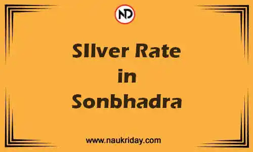 Latest Updated silver rate in Sonbhadra Live online